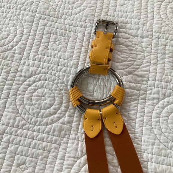 RALPH LAUREN Vachetta Leather Crescent O-Ring Equestrian TRI-STRAP Waist Belt Si - Picture 12 of 16